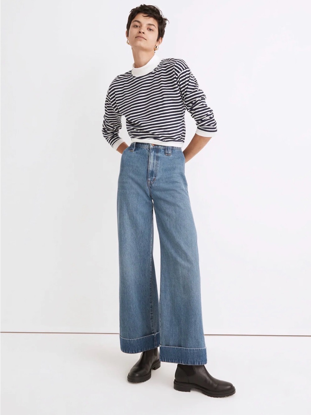 Madewell The Perfect Vintage Wide-Leg Jean in Traymore Wash. Size 29